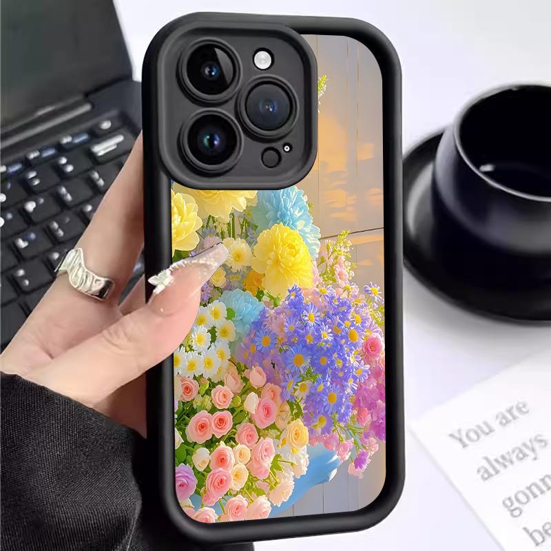 Softcase Xiaomi Redmi Note 9 10 8 7 Pro 7S 2021 4G Max 9S 5G Lite 10S 10T Bagus Bunga Soft Camera Si