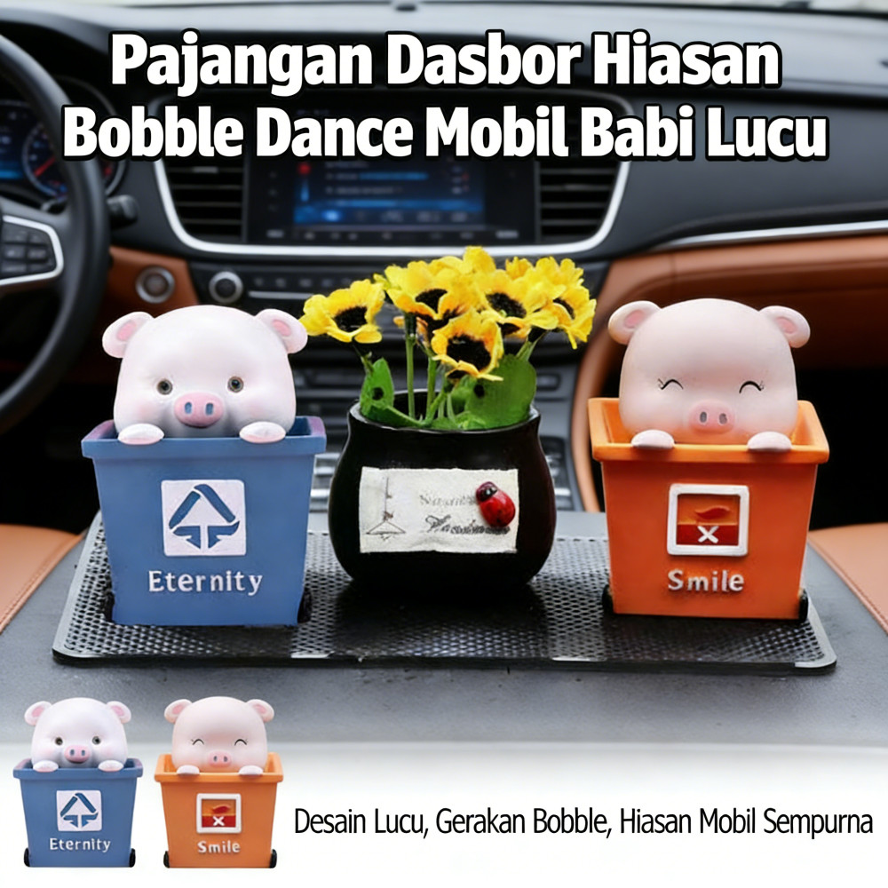 Pig Goyang Shake Dashboard Babi Pajangan Hiasan Mobil