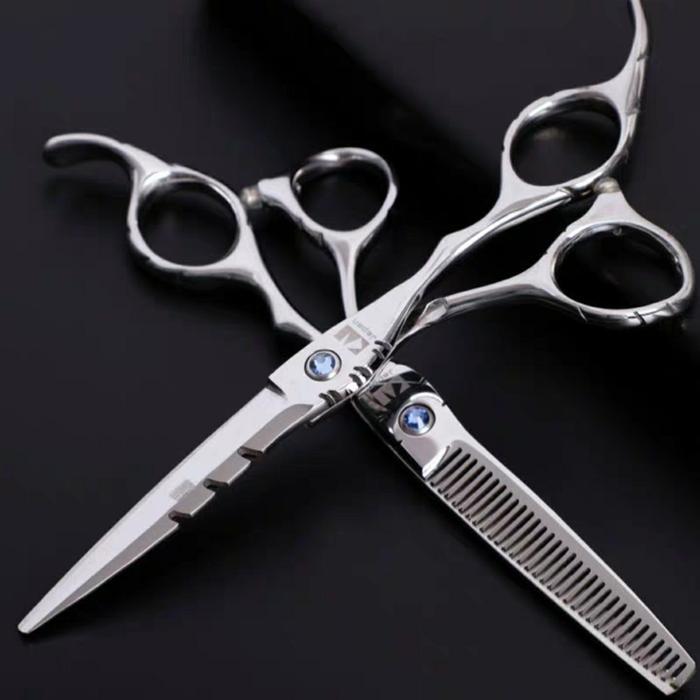 Sesyo  -  SEPASANG GUNTING POTONG RAMBUT KASHO ORIGINAL MADE IN JAPAN SET - Silver  Terlaris Tbk