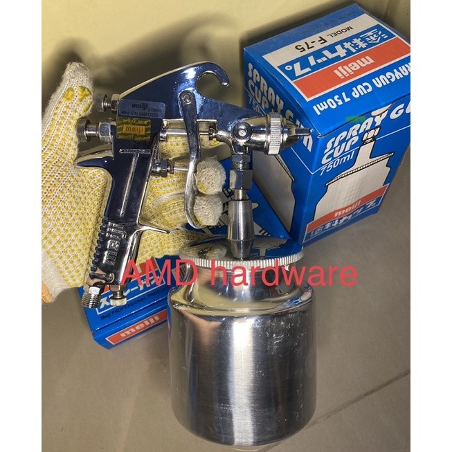 SPRAY GUN MEIJI F75 TABUNG BAWAH SPET SEMPROTAN CAT KOMPRESOR ANGIN ORIGINAL JAPAN