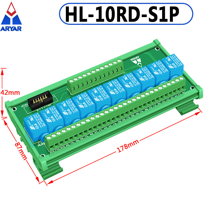 10 channel 3V 5V 12V 24V Songle Relay Module Driver Board PLC Board Relay Module SPDT 10Amp Pluggabl