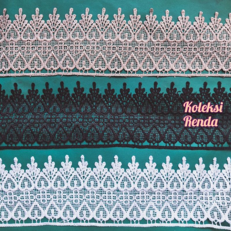 Renda giper lebar 10cm, renda bordir, renda gyper, renda prada (per roll 15yard)