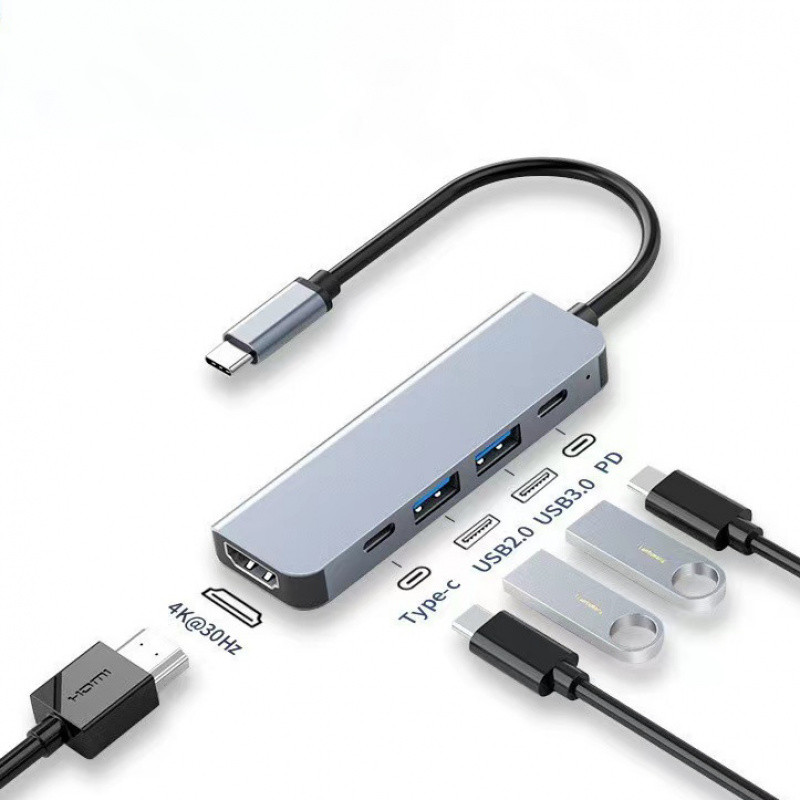 Type-C 5-In-1 Docking Station Multifunctional Mobile Phone Computer Gaming Console USB-C Hub 5-In-1 