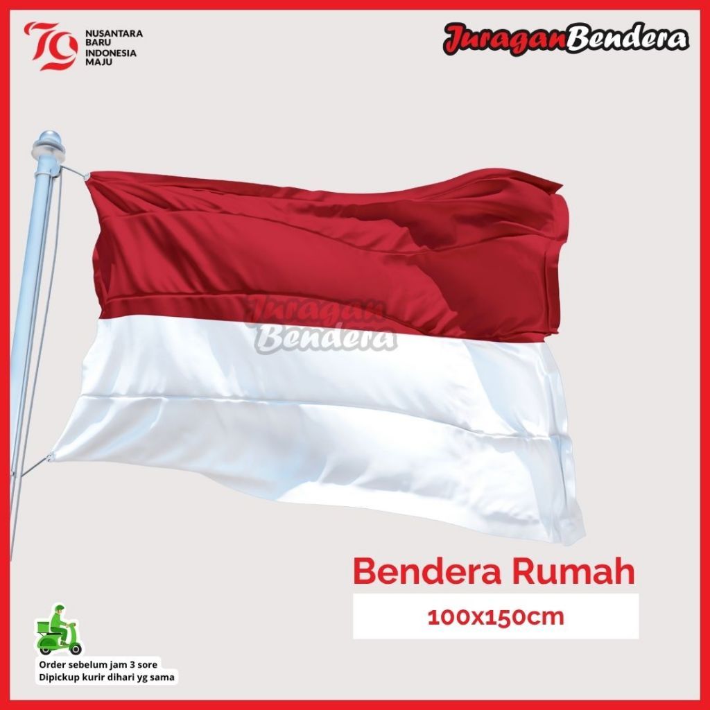 Bendera Merah Putih 100x150cm / Bendera Rumah / Bendera Indonesia