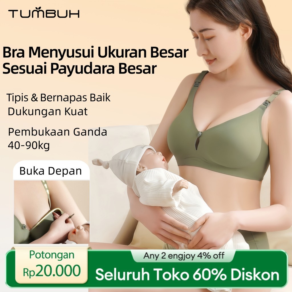 Bra Menyusui Kancing Depan Tanpa Kawat Bh Ibu Menyusui Ukuran Jumbo Nyaman 2095