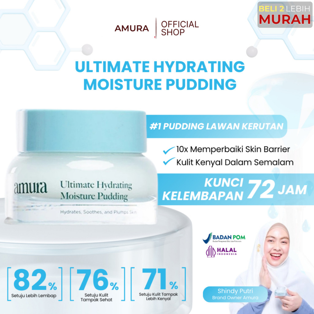 Amura Ultimate Hydrating Moisture Pudding Pelembap Wajah Kering Perbaiki Skin Barrier Kulit Sensitif
