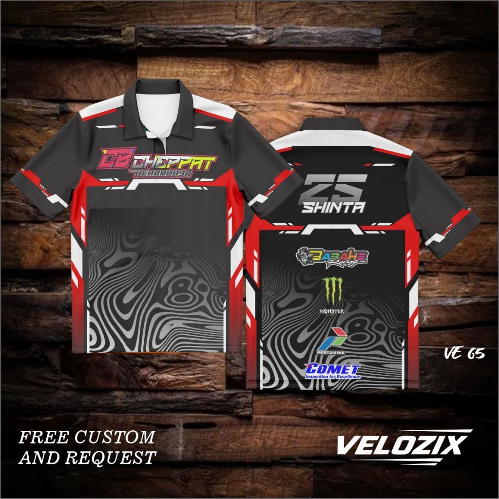 Jersey Balap CB CHEPPAT Fullprint Custom – Nama & Logo | Kerah Polo V-Neck