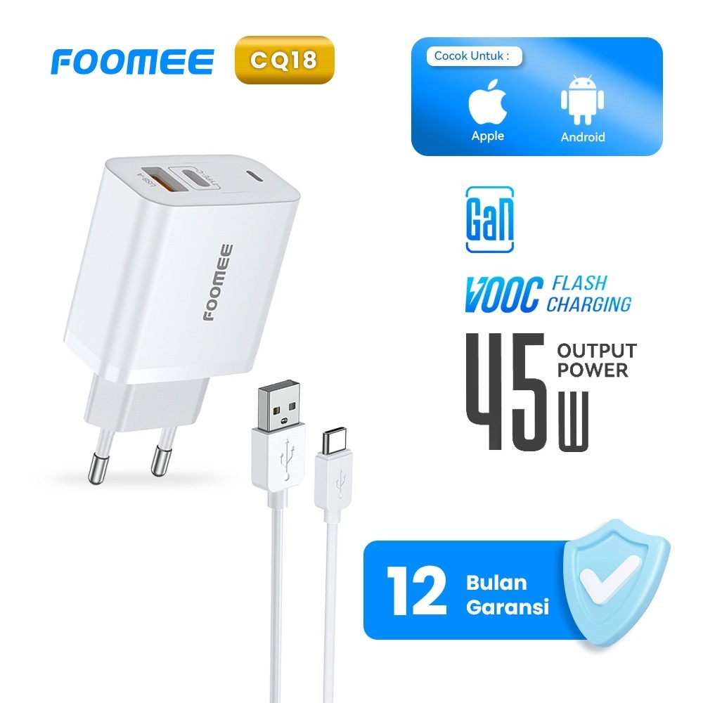 Foomee Travel Charger CQ18 VOOC Fast Charging 45W Type-C