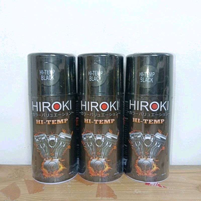 pilok pilox cat semprot HIROKI HI-TEMP BLACK anti panas pilok knalpot mesin hitam doff 300cc