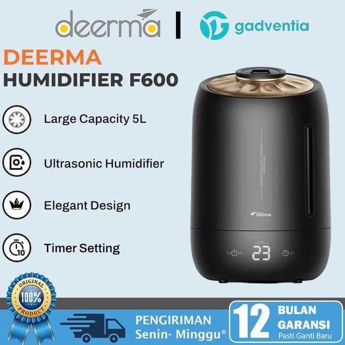 Deerma F600 Air Humidifier Ultrasonic 5l Touch Screen Pelembab Udara Ruangan Kantor Kamar Oil Aromat