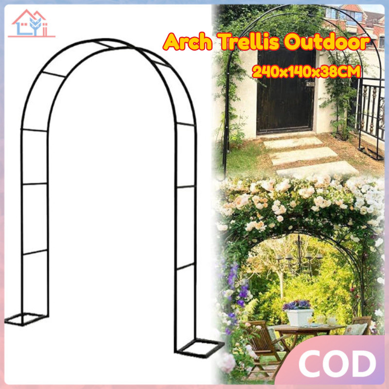 [COD]Ajir Lengkung Taman 240cm/Arch Pipe Galvanis/Trellis Bunga Mawar/Support Tanaman Merambat/verti