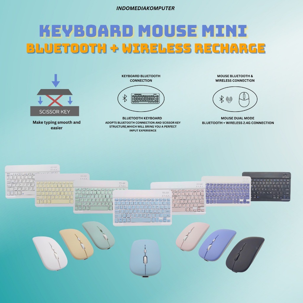 KB Mouse Mini Bluetooth+Wireless Recharge Mouse Mini Keyboard Bluetooth+Wireless Recharge Keyboard