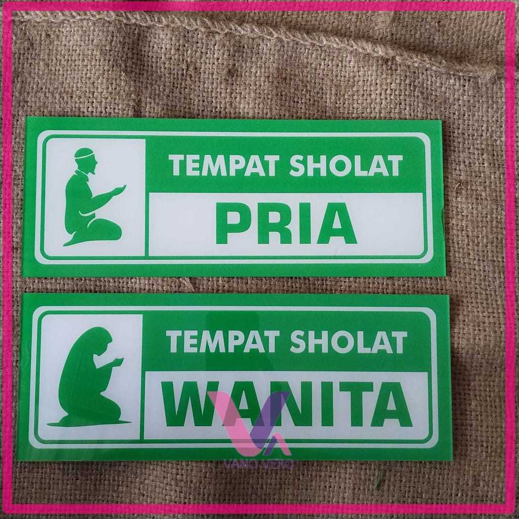 Paket 2 Akrilik Tempat Sholat Pria  Dan Wanita _ Akrillik Tempel _ Akrilik Murah - Akrilik Sholat