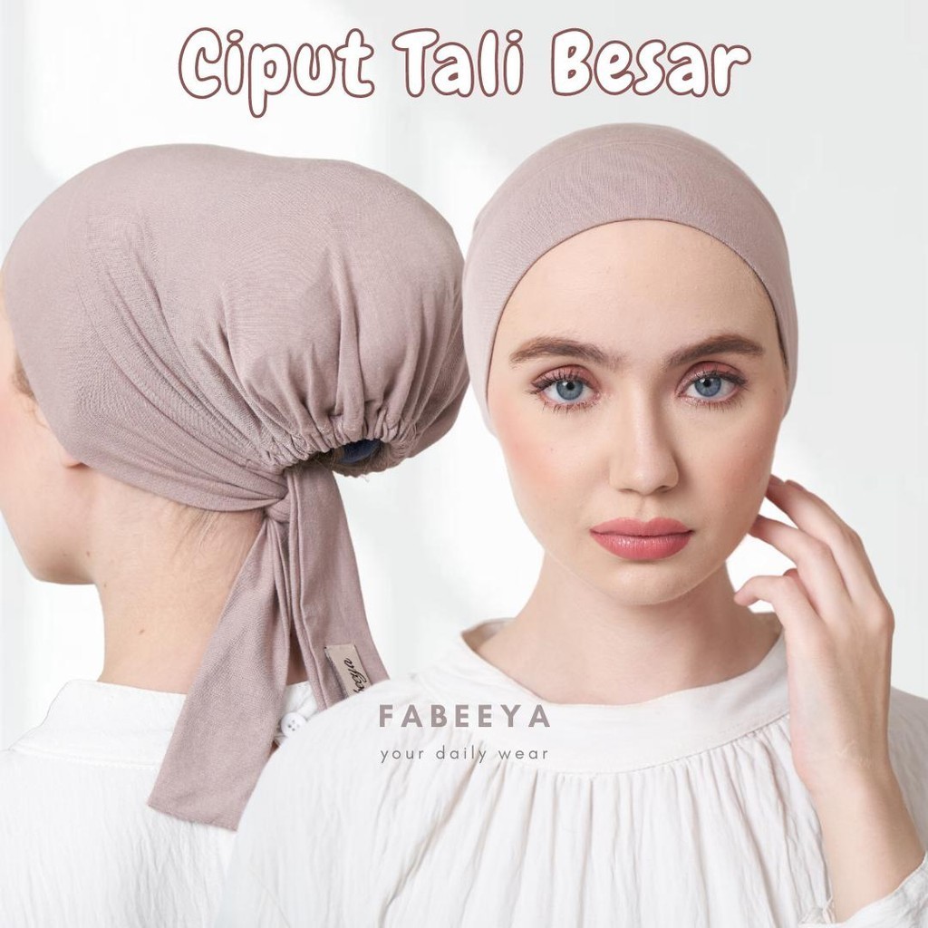 Fabeeya - Ciput Tali Besar Airflow Basic Inner Turki Rayon Premium Adem Lentur Stretch Katun Hijab J