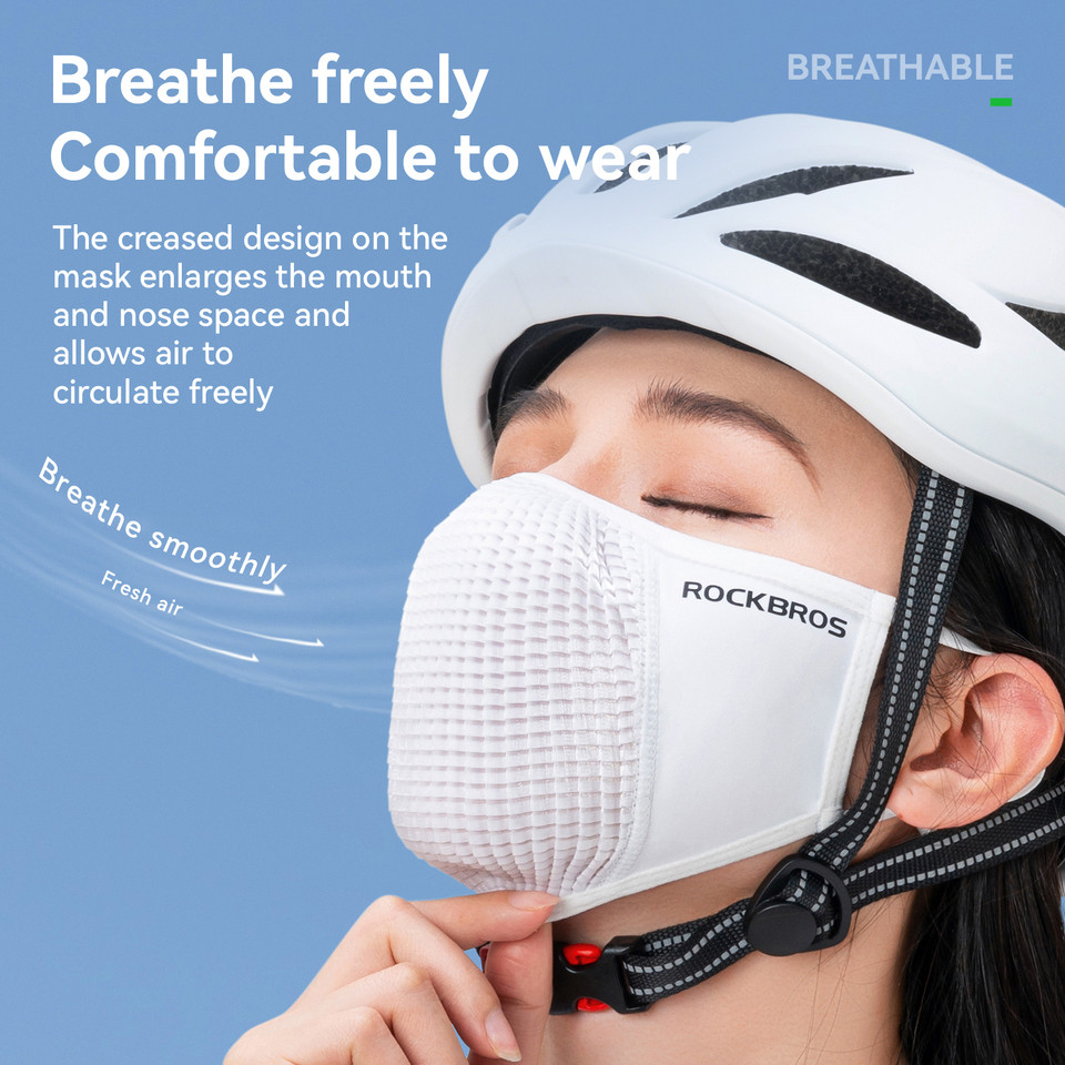 ROCKBROS Ice Silk Face Mask Washable Adjustable Cycling Face Mask UPF50+ Sun Protection Breathable R