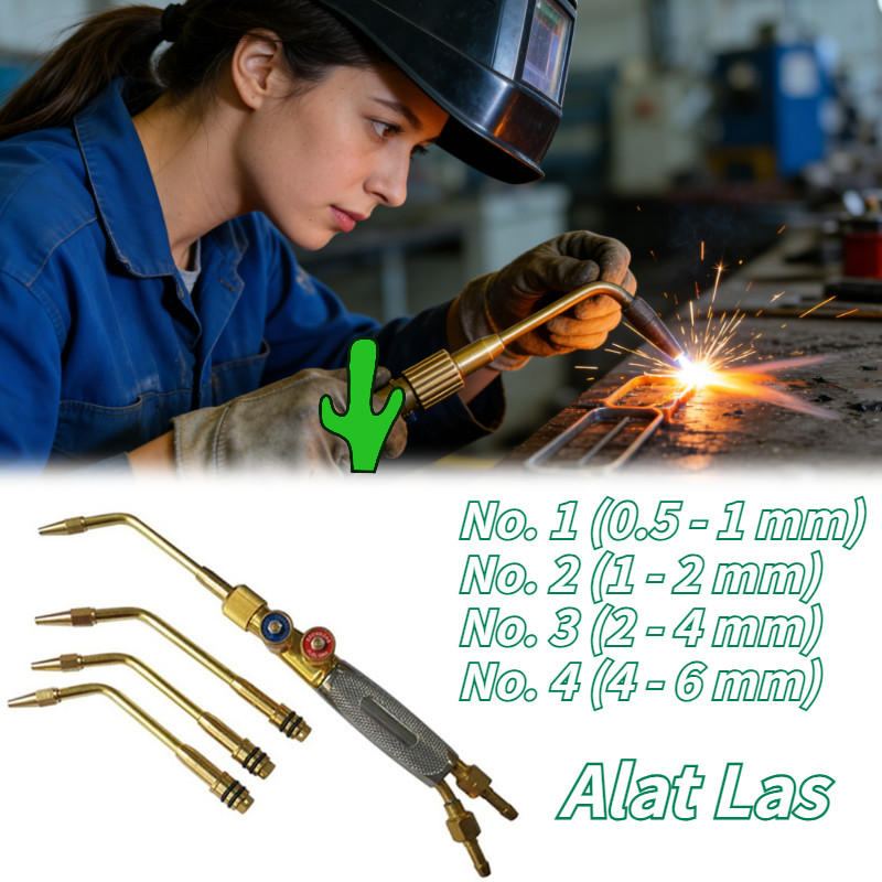 Blander Las Karbit Type Gloor 4 Mata Welding Torch Stang Las Spesifikasi Lengkap Cocok Untuk Semua J