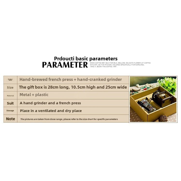 Vintage Hand Crank Coffee Maker Coffee Pot Set,Manual Coffee Grinder,French Press Pot Set,Coffee App