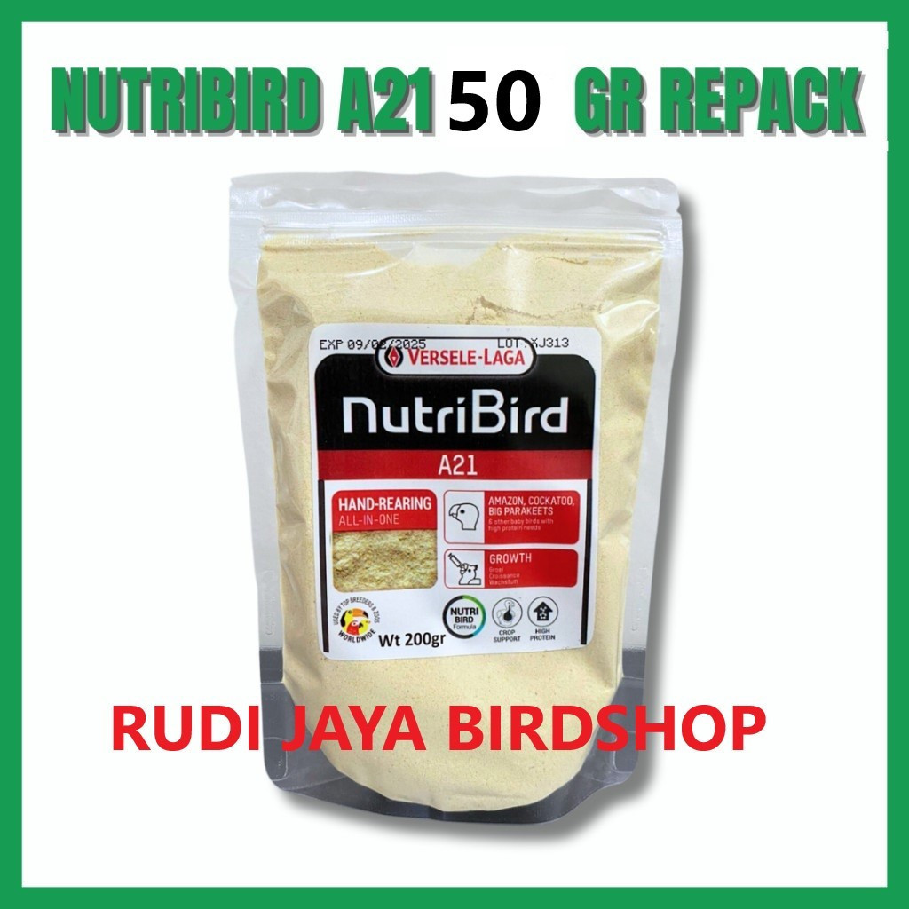 NUTRIBIRD A21 50 GRAM PAKAN LOLOH ANAKAN BURUNG BUBUR LOLOHAN MAKANAN BURUNG LOVEBIRD NURI KENARI