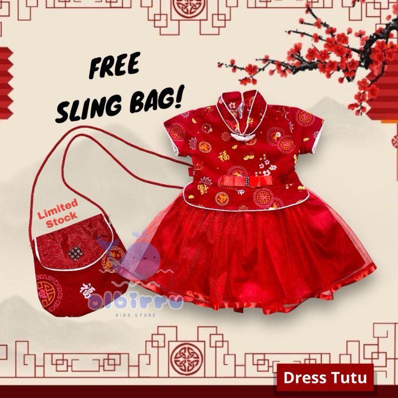 Baju Cina Cheongsam Dress Tutu Anak Perempuan