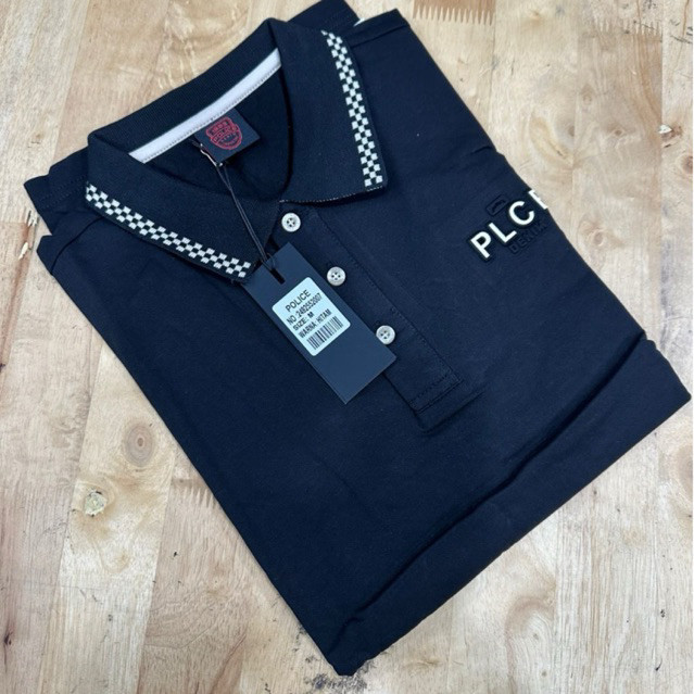 POLICE Polo Kaos Kerah Tebal Pria | Look Elegan