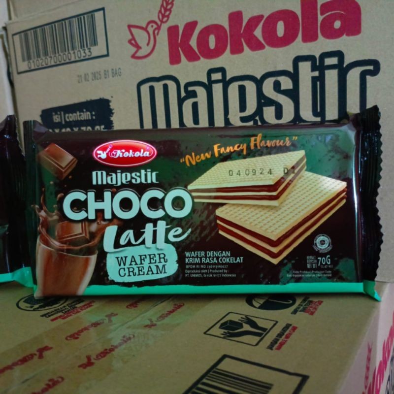 Bagusaw17 Wafer Kokola Majestik White Coffe 1 Dus Isi 30 Pcs S1