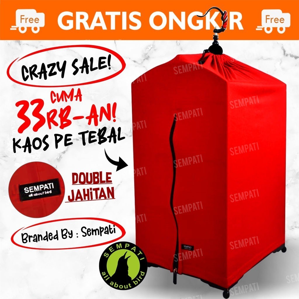 SEMPATI Krodong Kerodong Sangkar Kandang Kotak Single Kaos PE Tebal ECO Kelambu Kain Penutup Sangkar