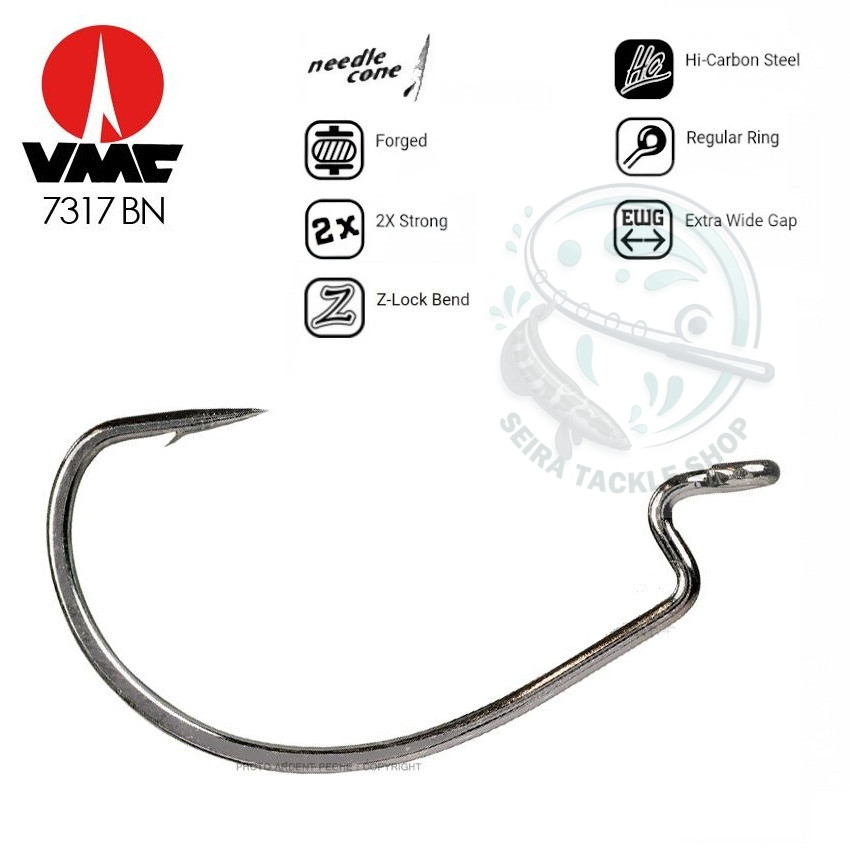 Kail Worm Hook VMC 7317BN 2X Strong Wide Gap Soft Bait Hook isi 5