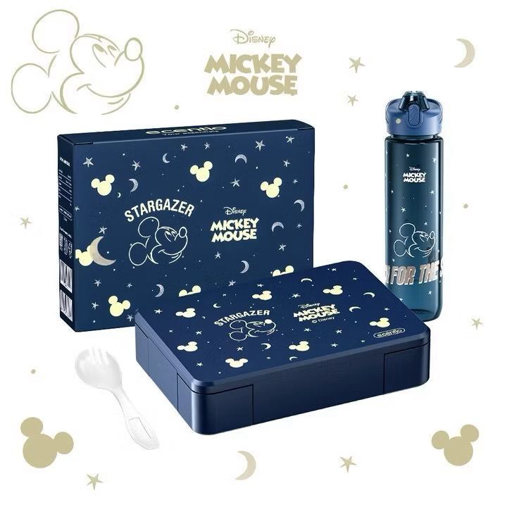 [Gratis 5 Hadiah] Ecentio Kids Set Lunch Box & Tumbler Mickey - Set Tempat Makan & Botol Minum