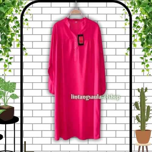 Tunik Polos Rayon Jumbo Pink Fanta