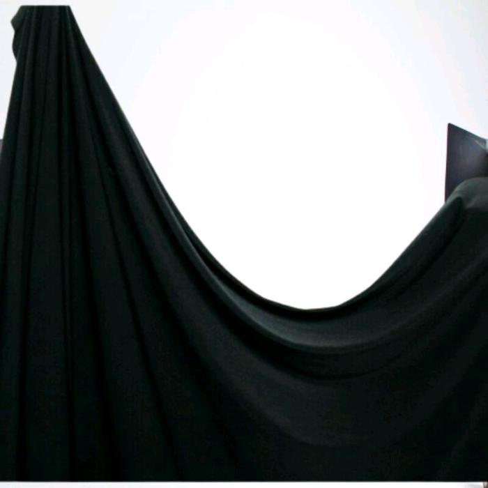 Gamis Dewasa Tangan Karet Jersey Premium Polos Panjang Muslim Wanita - Hitam