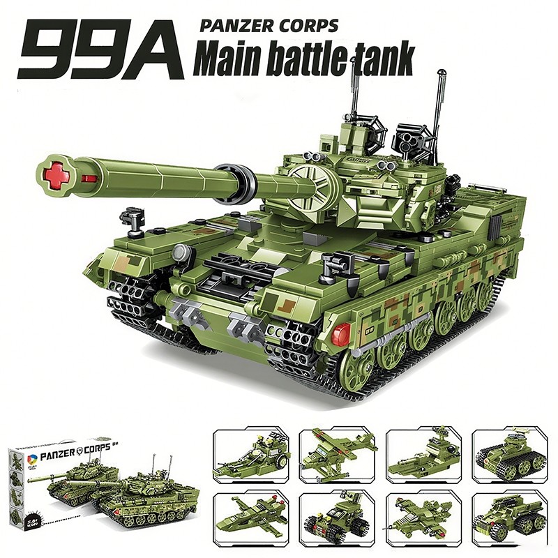 JH TOYS Mainan Tank Besar Mainan Blok Tank Tempur Militer Model Block Brick Partikel Besar Mainan Ta