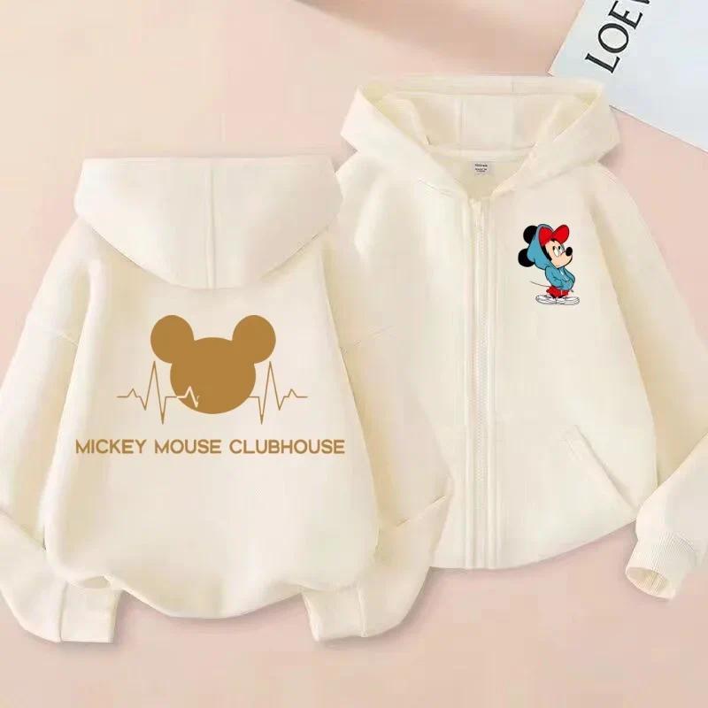 Jaket Disney Mickey Heartbeat Clubhouse Fun Kids Zipper Hoodie