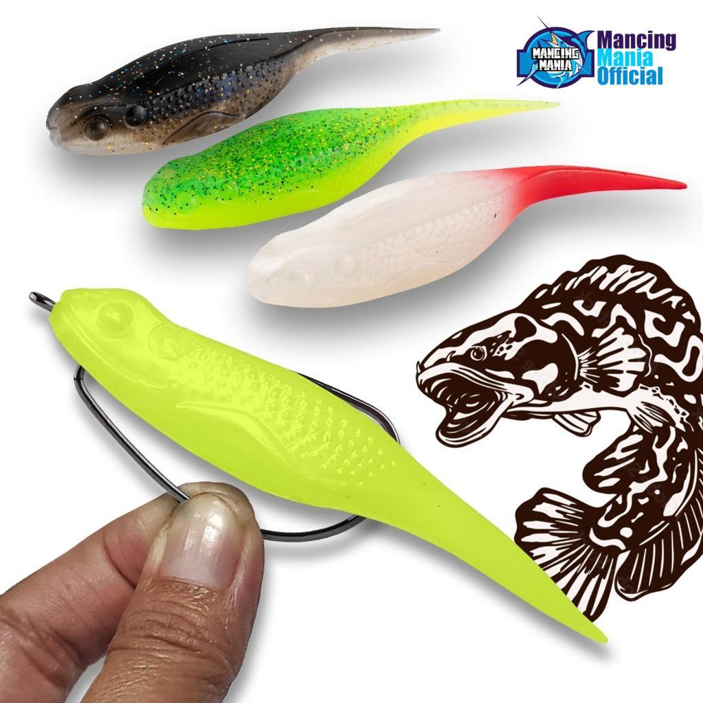 MANCING MANIA Umpan Gabus Toman Bentuk Kecebong Wormhook Soft Bait Plastic For Snakehead Bukan Ozmy 