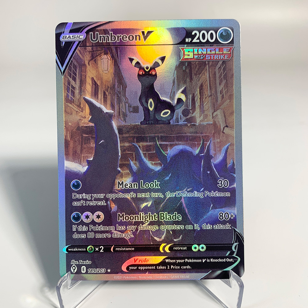 Umbreon Pokemon Proxy Cards UmbreonV/VMAX Series Cards Hobbies Rare Collection Battle Cards Toys Gif