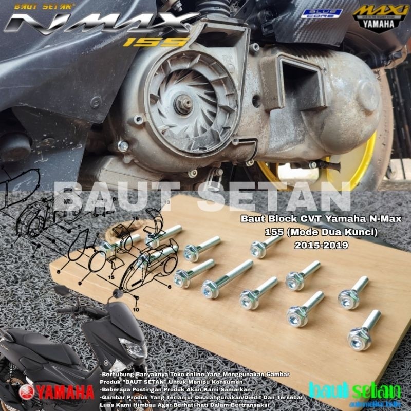 Baut Full Set Blok CVT Yamaha Nmax Old Mode Dua Kunci