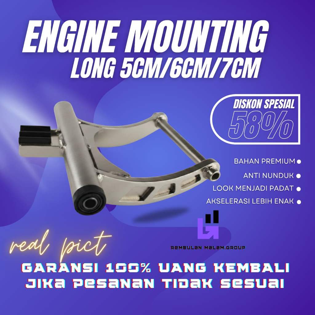ENGINE MOUNTING MONTING V2 LENGKUNG BEAT SCOOPY FI/ESP SPACY KARBU 3CM 4CM 5CM