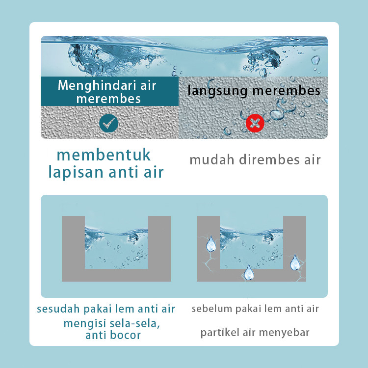 HEGR Super Kuat Transparan Perekat Tahan Air,untuk Toilet/kolam renang/dinding/atap/ubin,anti bocor 