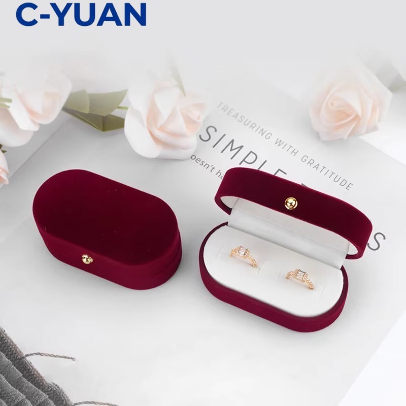 Kotak Cincin Pasangan Beludru Ring Box Wedding Couple Elegan Minimalis Tempat Cincin Nikah Tunangan