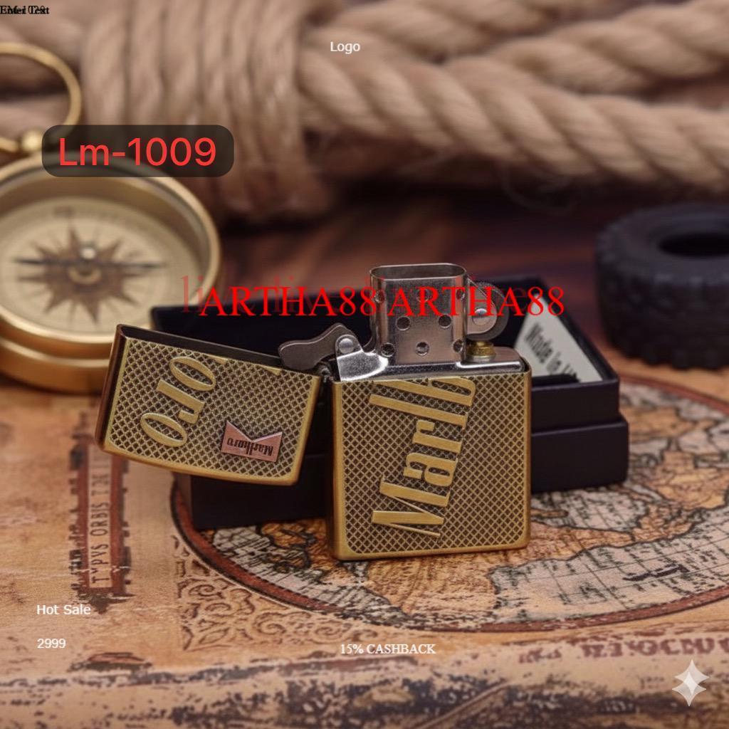 Korek Api Gas, Dengan Motif MARLBORO, Desain LM-1009 Yang Simpel Dan Unik