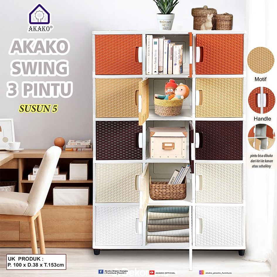 Lemari Plastik Akako Swing 15 Pintu | DA5