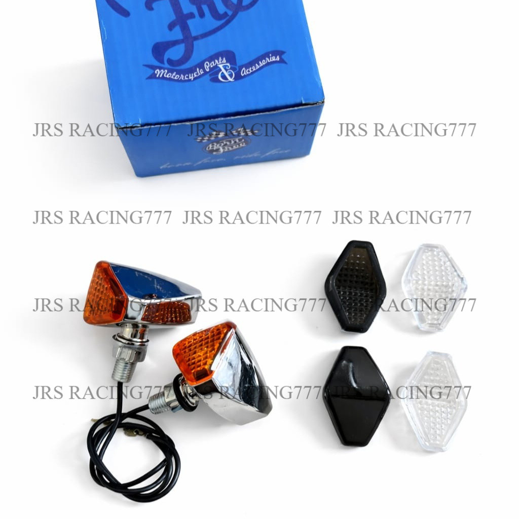 Sen Diamond Chrome Bornfree Universal Lampu Sein Motor Custom Retro