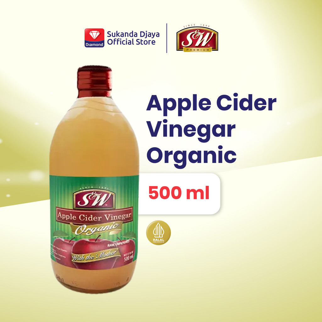 S&W Apple Cider Vinegar Organic 500ml - Cuka Apel