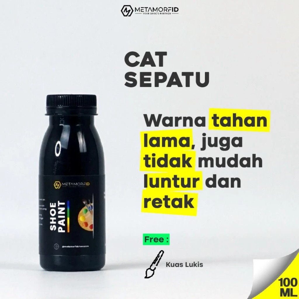 Metamorfid Cat Sepatu Kanvas dan Kulit 100ml Pewarna Sepatu Permanen Waterproof Recolor Sepatu Sneak