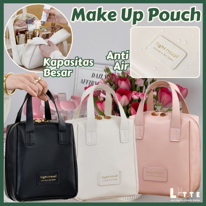 Tas Kosmetik Make Up Travel Anti Air / Make Up Pouch Bag Waterproof / Tas Skincare Besar Jumbo / Tem