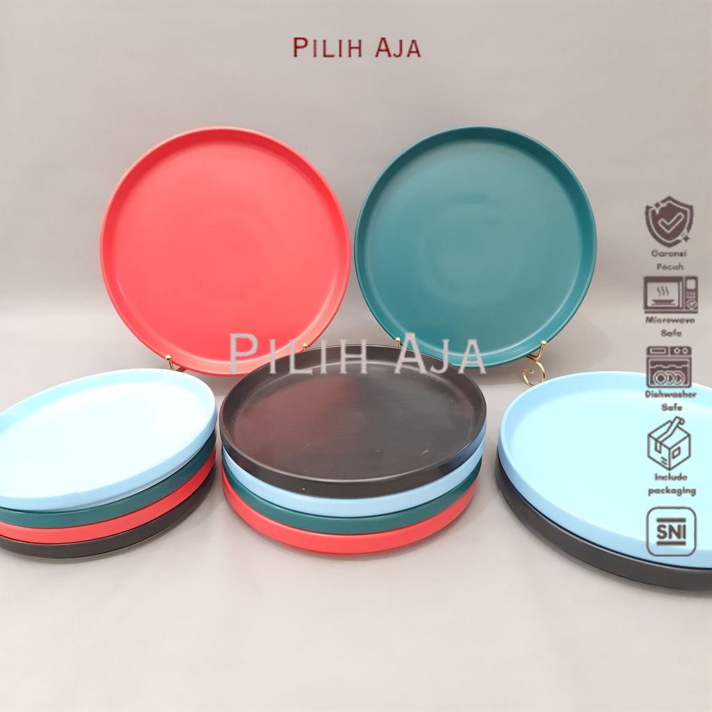 TANITI Piring Keramik Pizza Polos (4 Warna) 8 Inch 9 Inch 10 Inch Piring Keramik Cantik Aesthetic