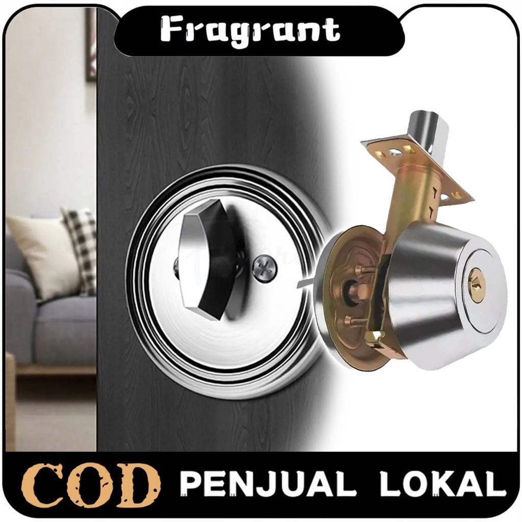 HASBI.SHOP 1Set Kunci Pintu Deadbolt Cylinder Stainless Steel Kunci Tanam Untuk Pintu Kayu Minimalis