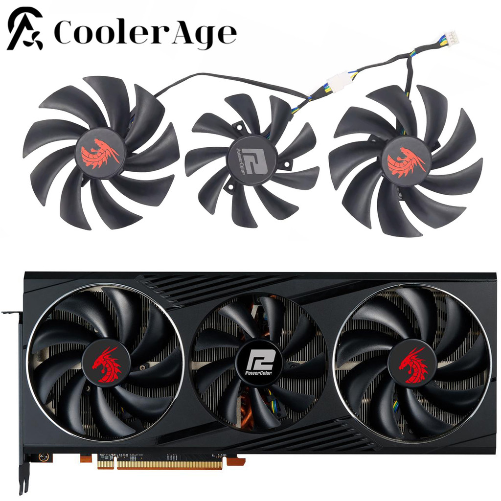 For PowerColor RX 6800 XT 6800 RED DRAGON Video Card Fan FD10015H12D FD9015U12D RX6800XT RX6800 Grap