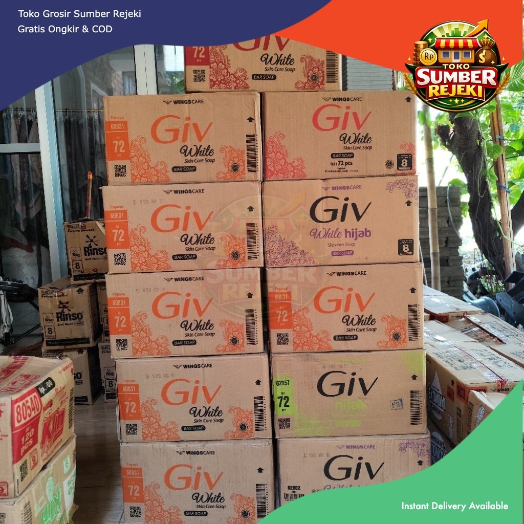 COD+MIX 1 Dus Isi 72pcs Sabun GIV 72gr MIX/CAMPUR Sabun Mandi Batang 1 Karton Wingscare