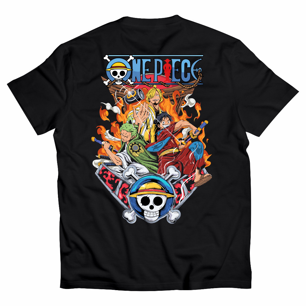 [COD]LUFFY X SANJI X ZORO ONE PIECE 016OP- T-Shirt Anime - Kaos Anime - Cotton Combed Unisex Streetw