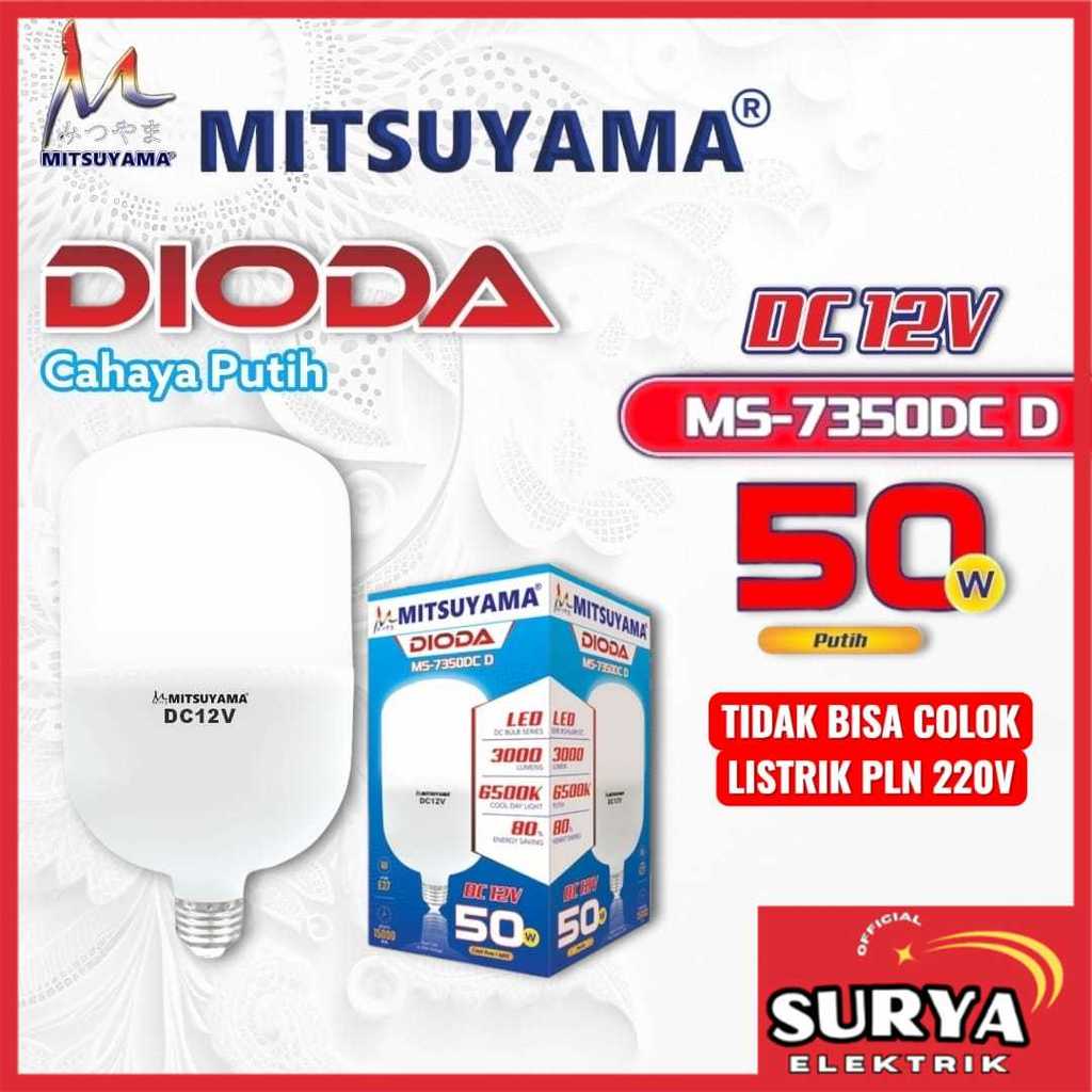 Bohlam Lampu LED Mitsuyama DIODA Series DC 12V 40 / 50 Watt E27 Cahaya Putih CDL Cool Daylight